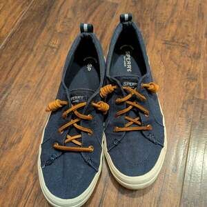 Sperry Crest Vibe Linen Sneaker Navy Blue